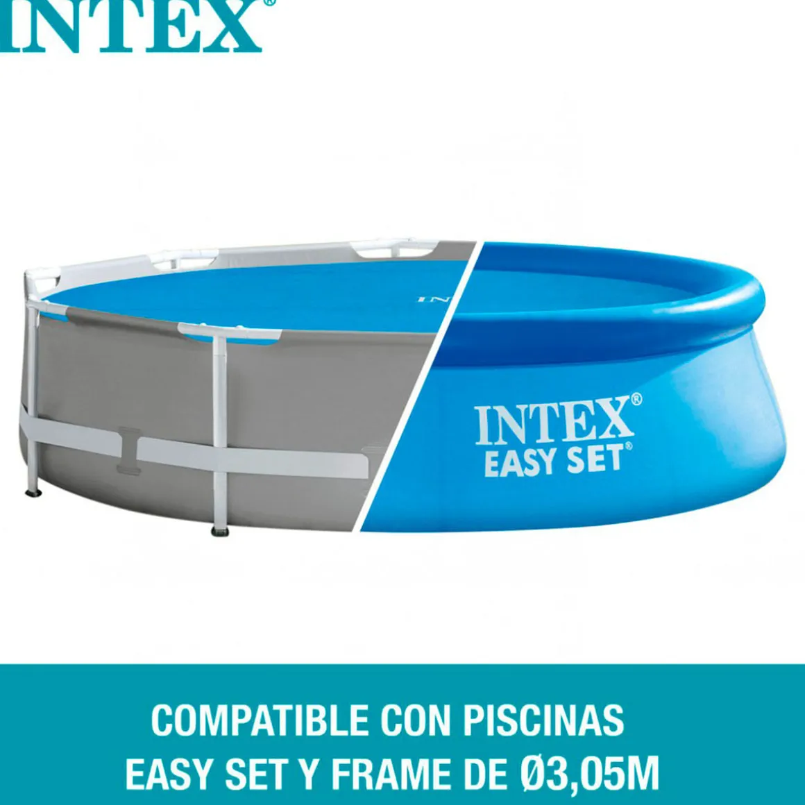 Cobertor circular Intex para piscinas Metal Frame y Easy Set azul Ø290 cm