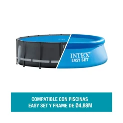 Cobertor circular Intex para piscinas Easy Set/Metal Frame azul Ø488 cm
