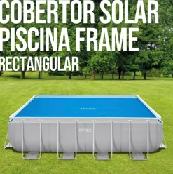 Cobertor rectangular Intex para piscinas Metal Frame azul 378x186 cm