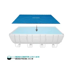 Cobertor rectangular Intex para piscinas Metal Frame azul 378x186 cm