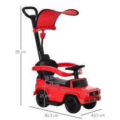 Coche correpasillos Mercedes G350 Homcom 3 en 1 +3A 95X85,5X40 cm