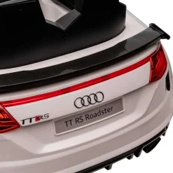 Coche eléctrico Audi TT RS infantil Homcom con mando y luces blanco +3A 44x102x60 cm