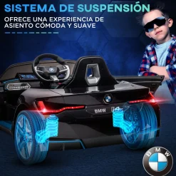 Coche eléctrico BMW I4 Homcom con control remoto + cinturón de seguridad +3A 45x115x67 cm