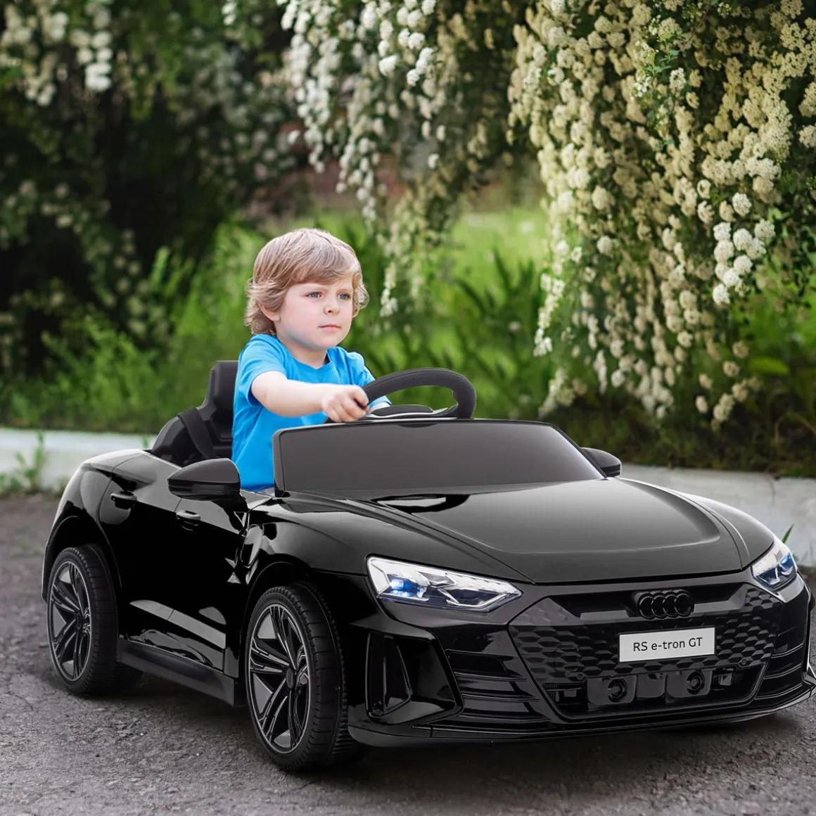 Coche eléctrico infantil Audi RS e-tron GT homcom con mando negro 3-5A