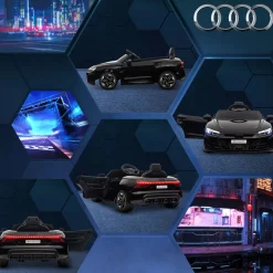 Coche eléctrico infantil Audi RS e-tron GT homcom con mando negro 3-5A