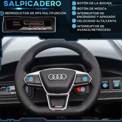 Coche eléctrico infantil Audi RS e-tron GT homcom con mando negro 3-5A
