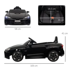 Coche eléctrico infantil Audi RS e-tron GT homcom con mando negro 3-5A
