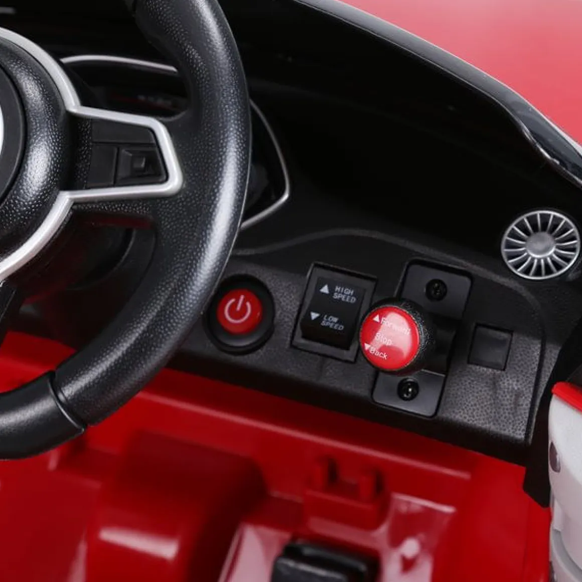 Coche eléctrico infantil con batería Audi TT RS +3A con música y luces rojo 44x63x103 cm