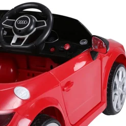 Coche eléctrico infantil con batería Audi TT RS +3A con música y luces rojo 44x63x103 cm