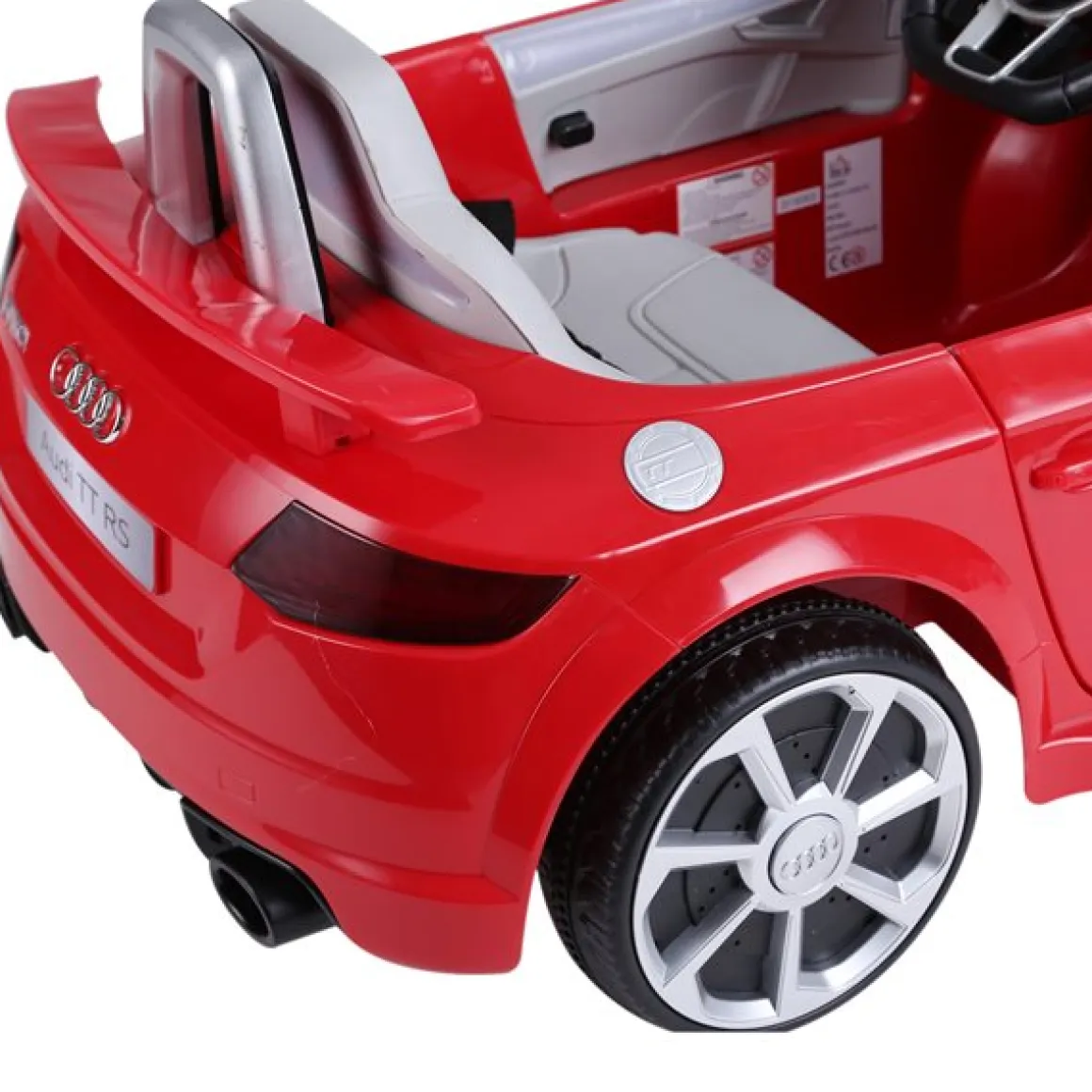 Coche eléctrico infantil con batería Audi TT RS +3A con música y luces rojo 44x63x103 cm