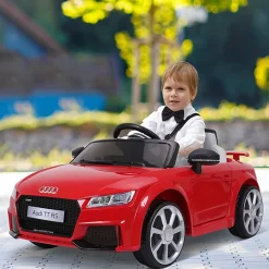 Coche eléctrico infantil con batería Audi TT RS +3A con música y luces rojo 44x63x103 cm