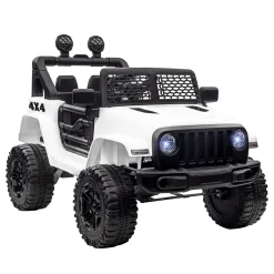 Coche eléctrico infantil Homcom tipo todoterreno con mando blanco +3A