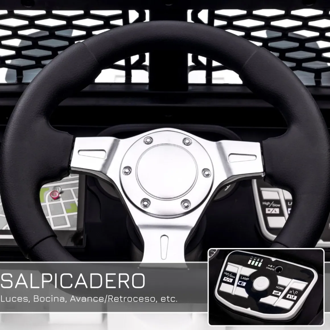 Coche eléctrico infantil Homcom tipo todoterreno con mando blanco +3A