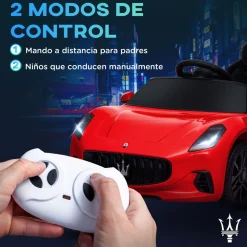 Coche eléctrico infantil Maserati Gran Turismo Folgore Aiyaplay luces LED + bocina + música 43x59x98 cm