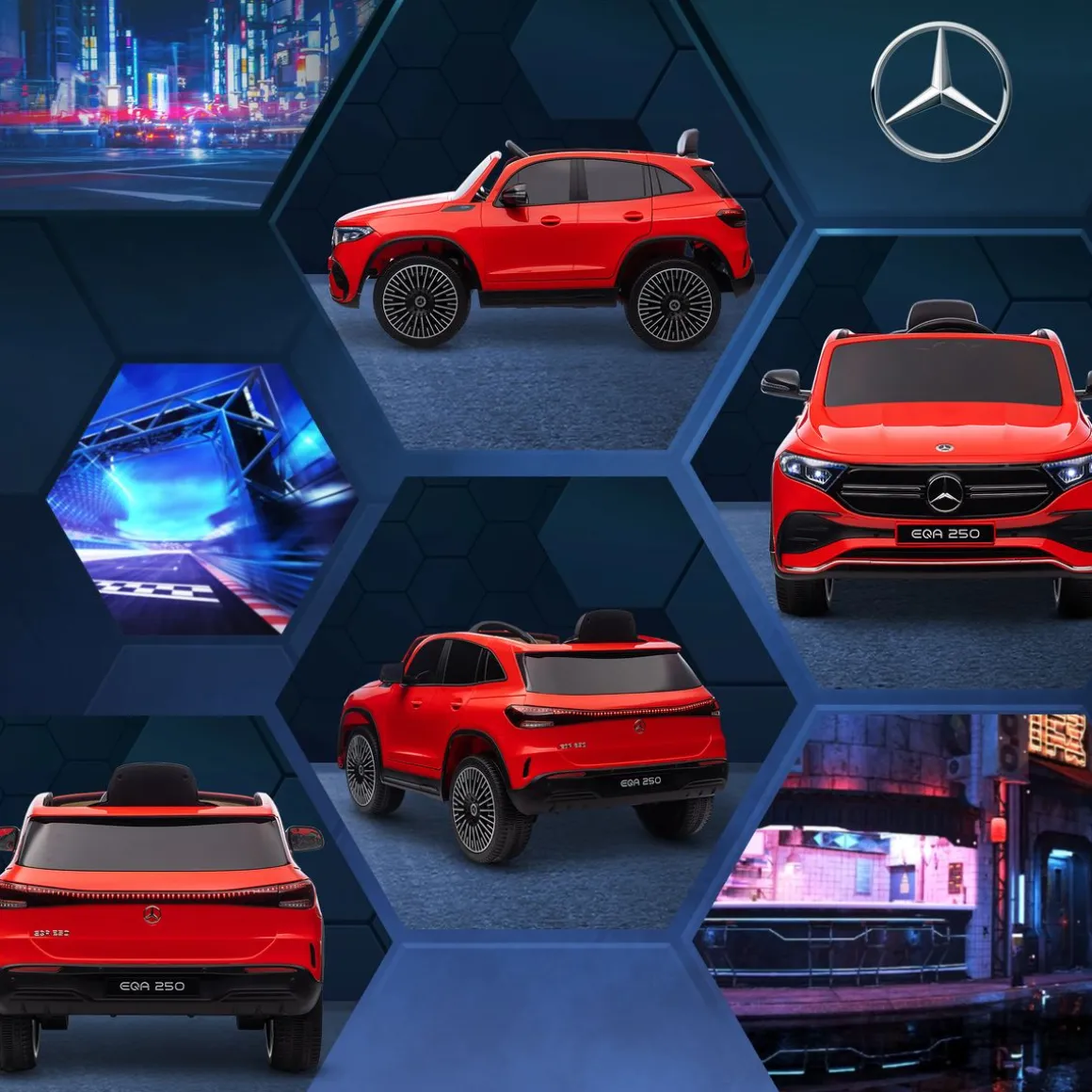 Coche eléctrico infantil Mercedes Benz EQA 12V con mando