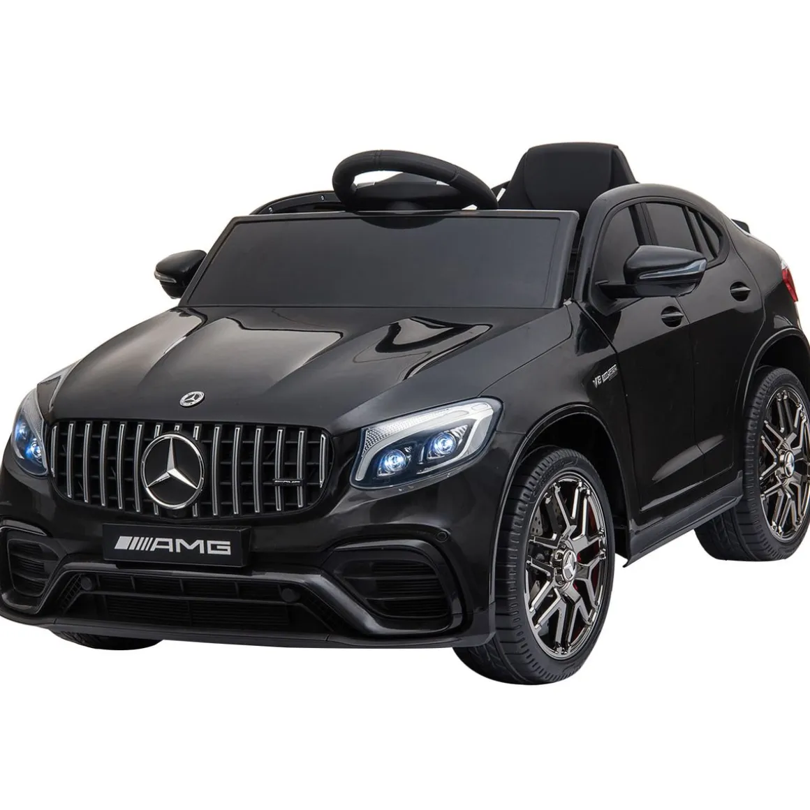 Coche eléctrico infantil Mercedes AMG Homcom con música + luces negro 55x115x70 cm