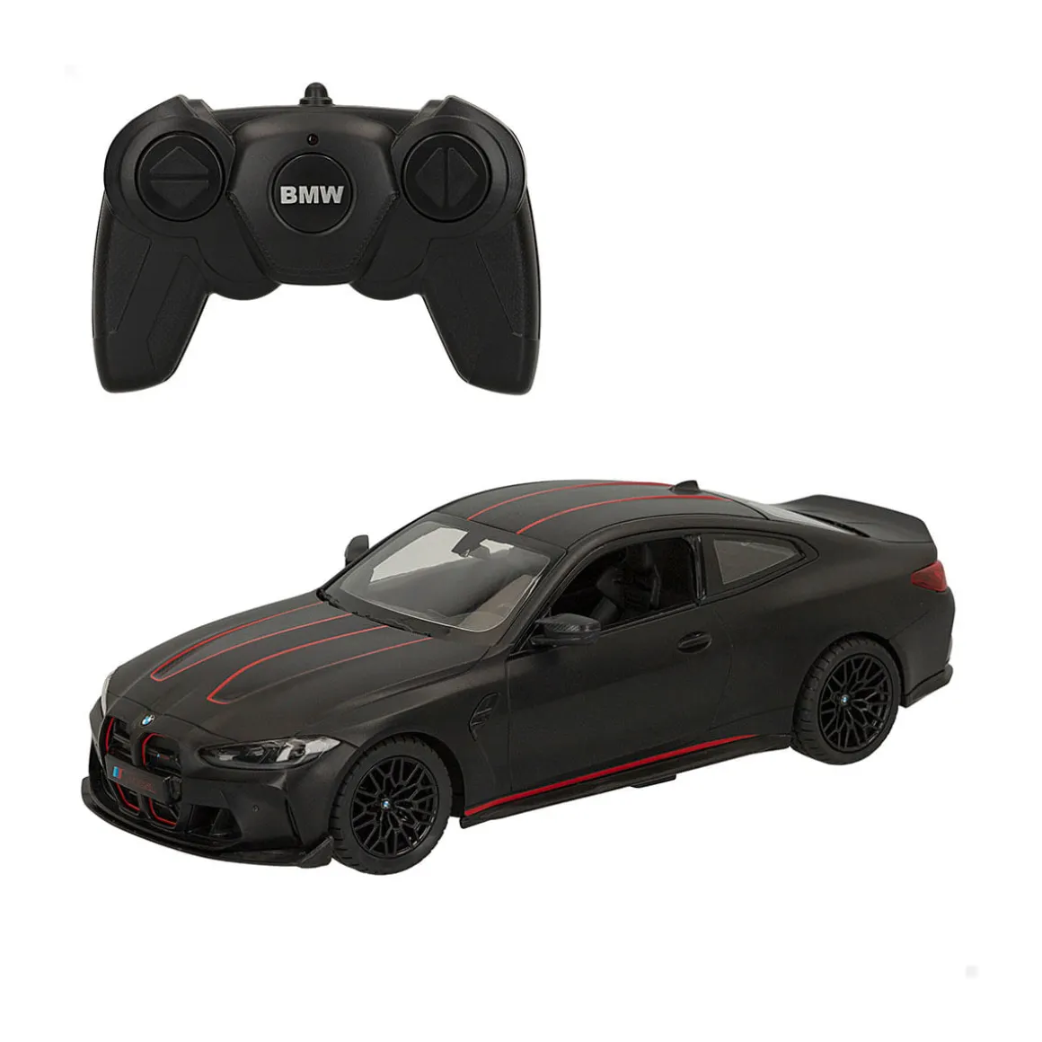 Coche teledirigido BMW M4 CSL Rastar con mando +6A negro 8,5x30x13 cm