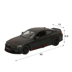 Coche teledirigido BMW M4 CSL Rastar con mando +6A negro 8,5x30x13 cm