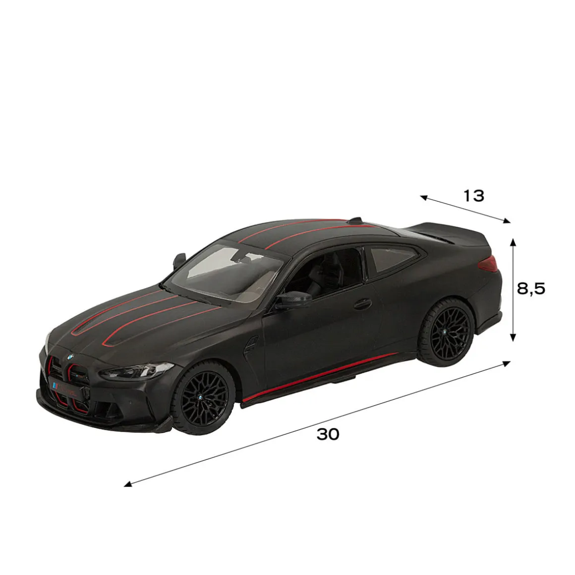 Coche teledirigido BMW M4 CSL Rastar con mando +6A negro 8,5x30x13 cm