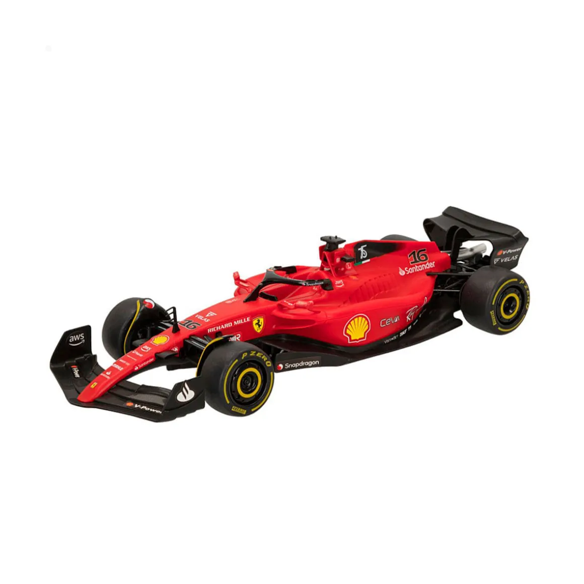 Coche teledirigido Ferrari F1 75 1:18 con luz +6A negro 6,5x31x11 cm