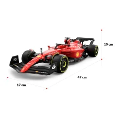 Coche teledirigido Ferrari F1-75 Rastar con mando +6A rojo 10x47x17 cm