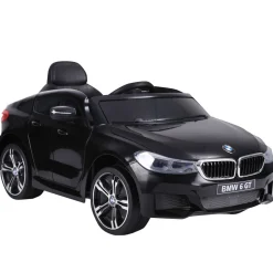 Cochecito eléctrico BMW 6GT Homcom infantil con luces + sonidos +3A negro 51x106x64 cm