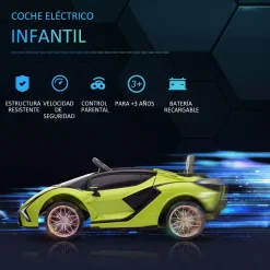 Cochecito eléctrico Lamborghini Sian Homcom con mando +3A 40x108x62 cm