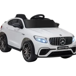 Cochecito eléctrico Mercedes AMG Homcom con mando +3A blanco 55x115x70 cm