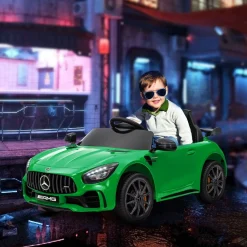 Cochecito eléctrico Mercedes-Benz AMG GTR Aiyaplay mando a distancia + música +3A