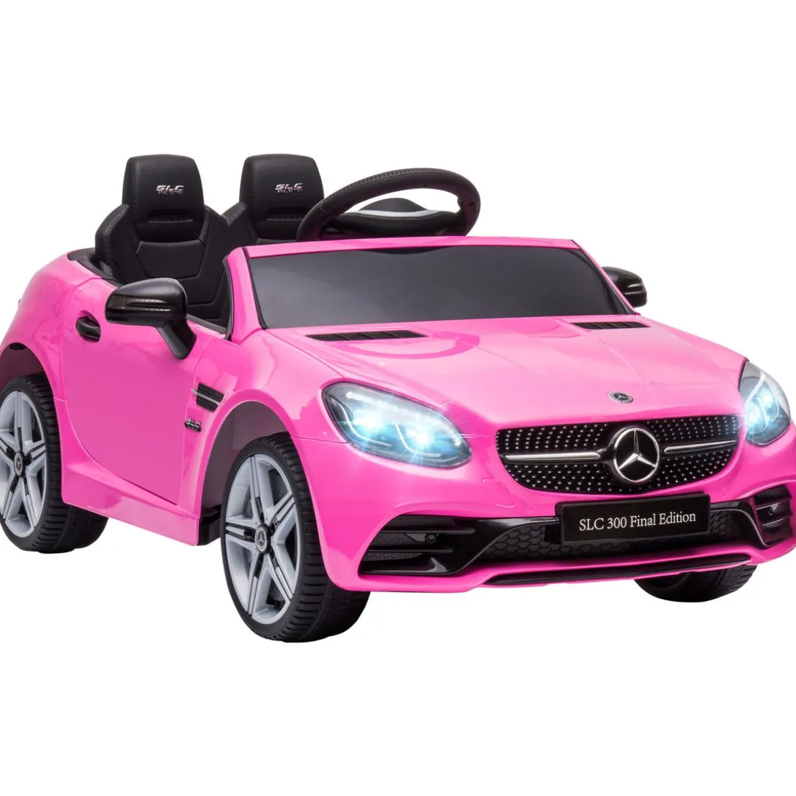 Cochecito eléctrico Mercedes SLC 300 Aiyaplay con mando + LED + música +3A rosa 44x107x62,5 cm