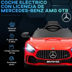 Cochecito eléctrico Mercedes-Benz AMG GTR Aiyaplay mando a distancia + música +3A
