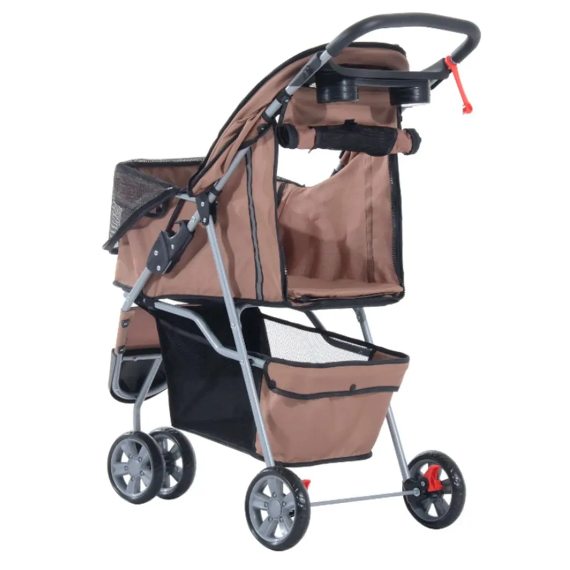 Cochecito PawHut para mascotas plegable con ruedas 97x45x75 cm