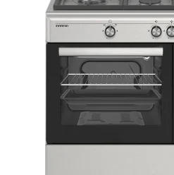 Cocina de gas con horno Infiniton CC90X2W4F 4 fuegos 60L con tapa de cristal inox 89,8 cm