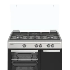 Cocina de gas con horno Infiniton CC90X2W4F 4 fuegos 60L con tapa de cristal inox 89,8 cm