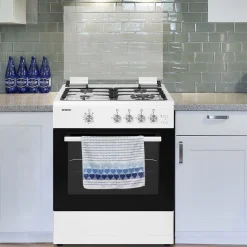 Cocina de gas con horno Infiniton CC60BLE 55L 4 fuegos con tapa blanco 59,8 cm