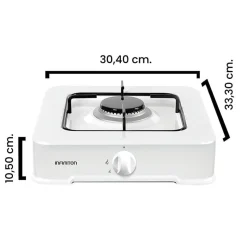 Cocina de gas portátil Infiniton GGP-1W 1 fogón control mecánico blanco 10,5x30,4x33,3 cm
