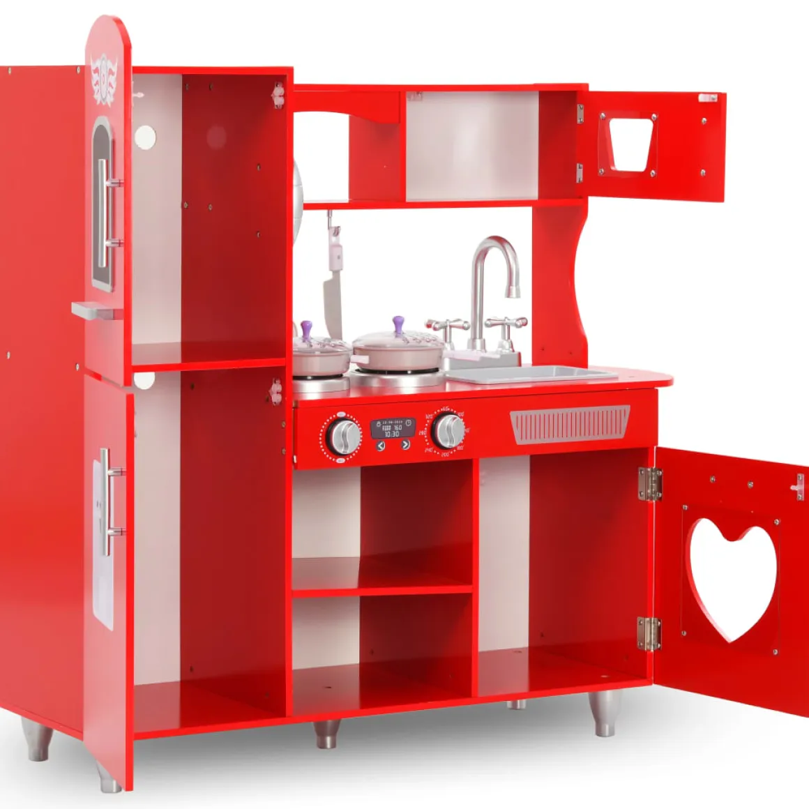 Cocina de juguete con accesorios +36 meses rojo 89x80x31 cm