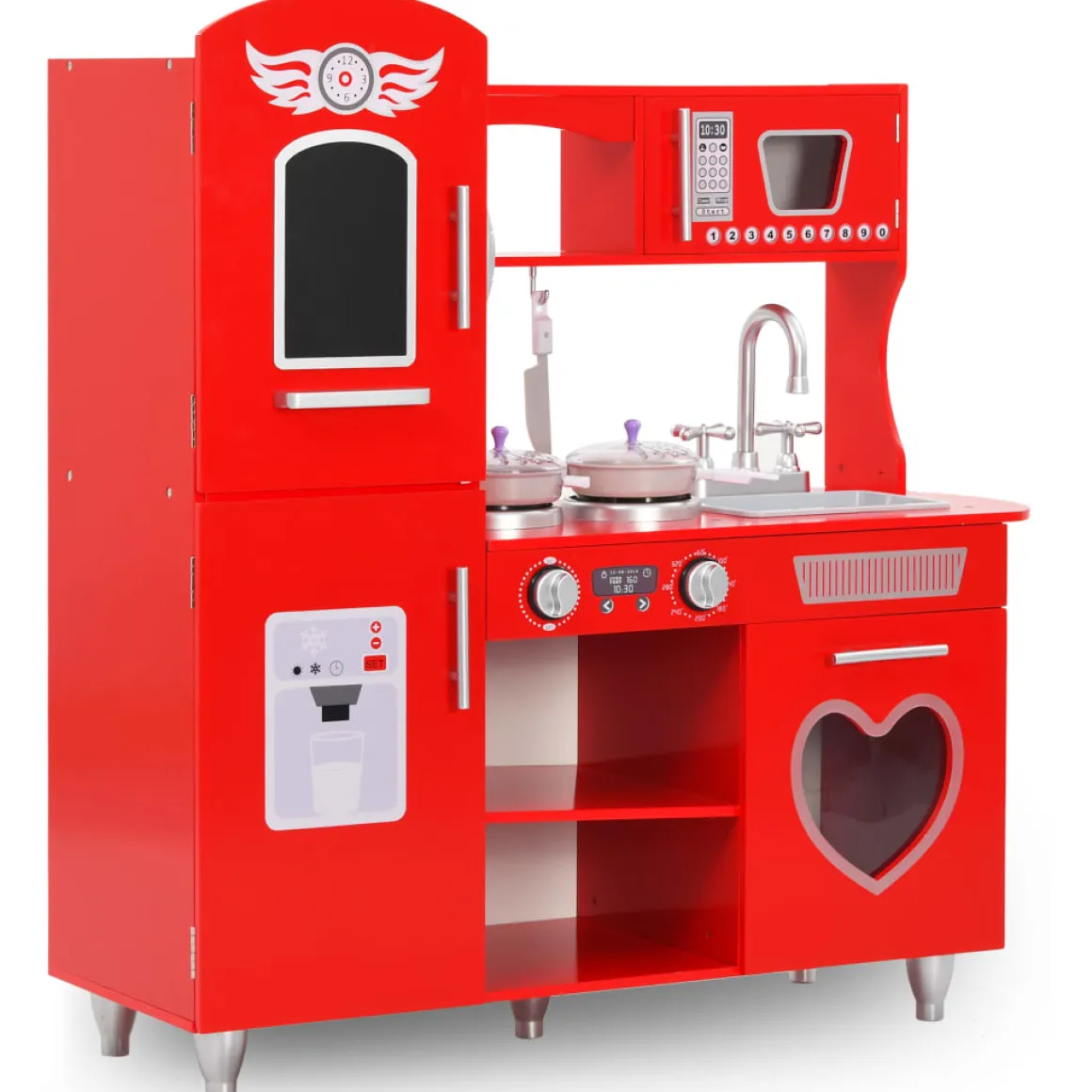 Cocina de juguete con accesorios +36 meses rojo 89x80x31 cm