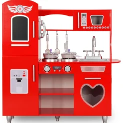 Cocina de juguete con accesorios +36 meses rojo 89x80x31 cm