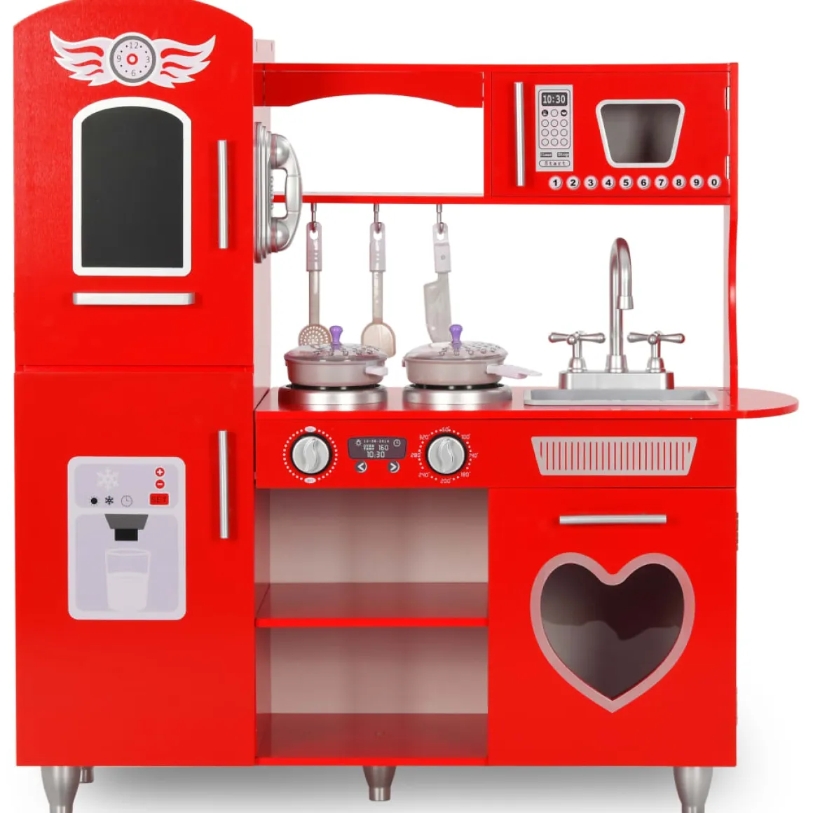 Cocina de juguete con accesorios +36 meses rojo 89x80x31 cm