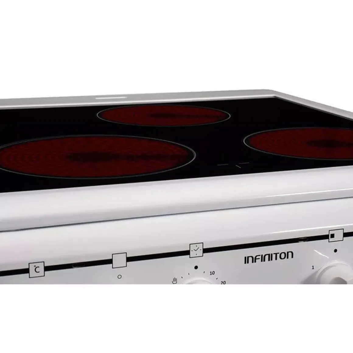 Cocina eléctrica CC-V350G Infiniton vitrocerámica+horno eléctrico 48L blanco/negro 85,5x50x56,5 cm