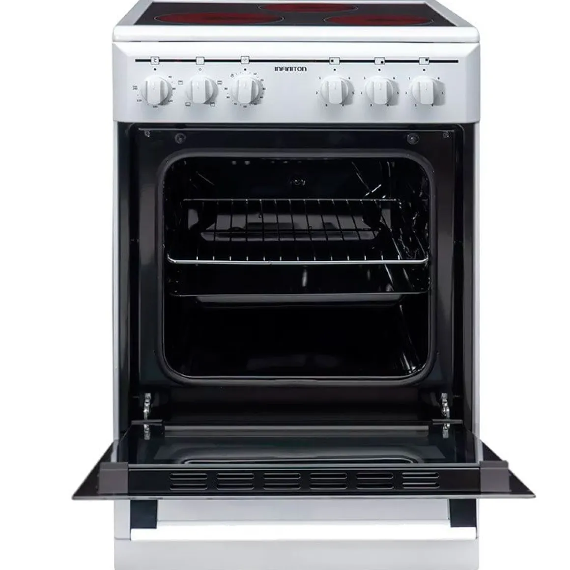 Cocina eléctrica CC-V350G Infiniton vitrocerámica+horno eléctrico 48L blanco/negro 85,5x50x56,5 cm
