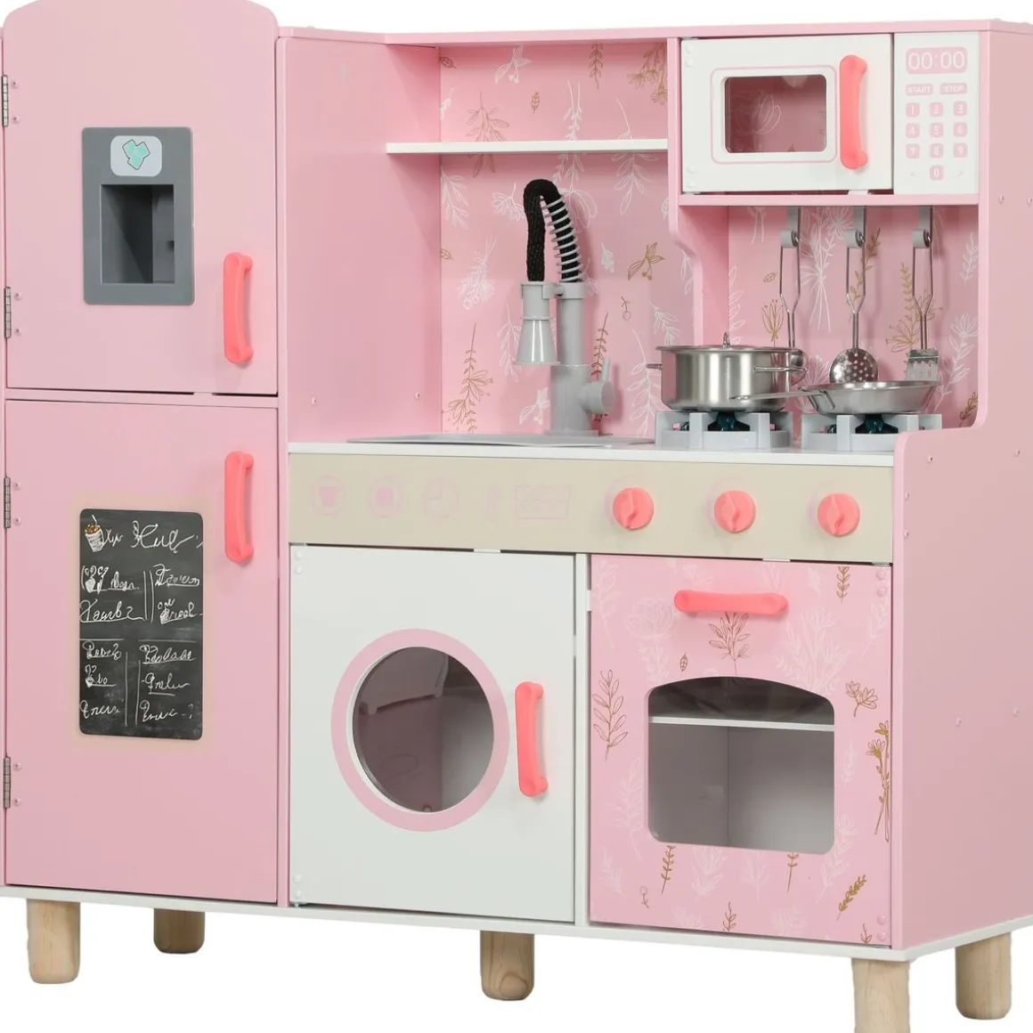 Cocina infantil Amapola Aiyaplay luces + sonidos rosa 91,6x90x33,3 cm