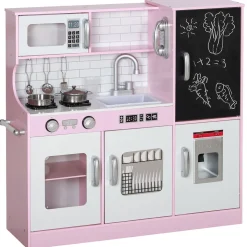 Cocina infantil Cook Aiyaplay microondas + máquina de hielo rosa 81x83,8x26,8 cm