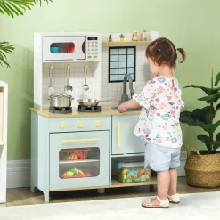 Cocina infantil Maurice Aiyaplay +3A microondas + horno azul 85,2x72x33 cm