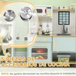 Cocina infantil Maurice Aiyaplay +3A microondas + horno azul 85,2x72x33 cm