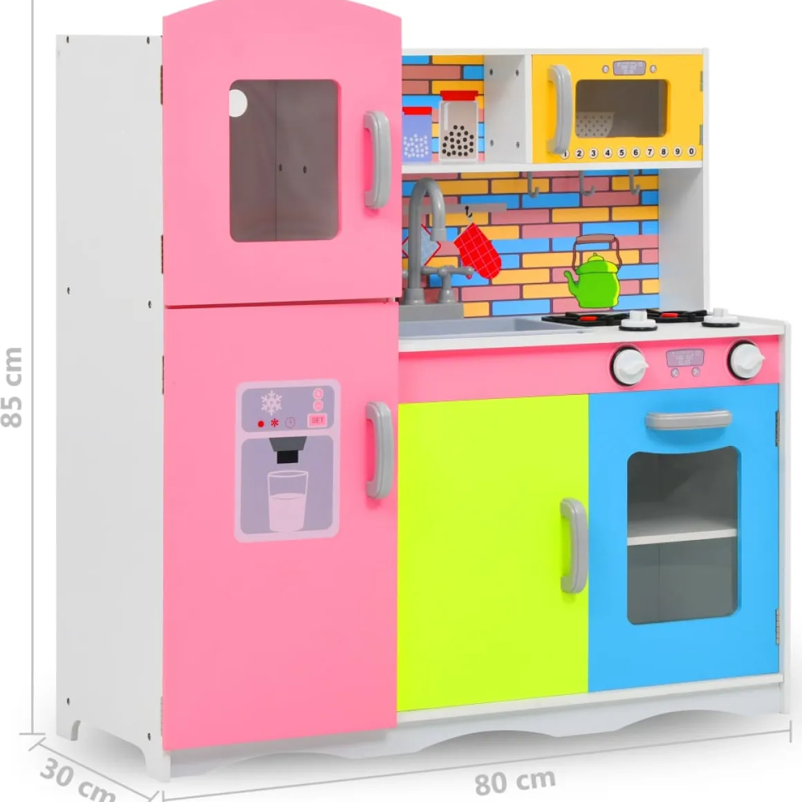 Cocinita de juguete estilo retro con almacenamiento +36 meses multicolor