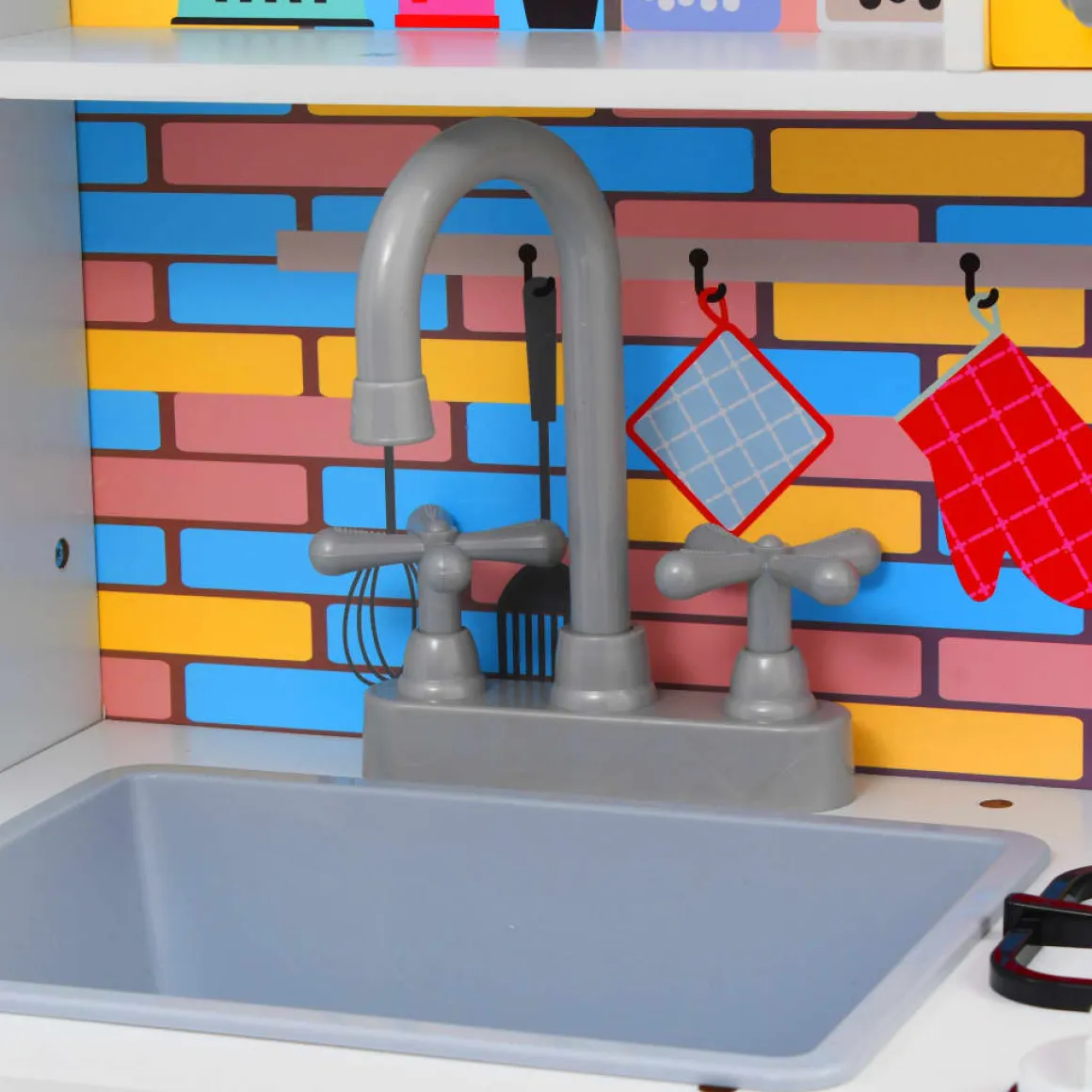 Cocinita de juguete estilo retro con almacenamiento +36 meses multicolor