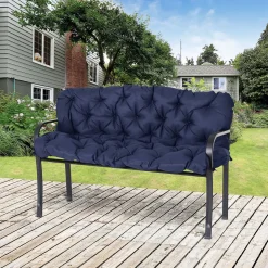 Cojín para asiento Outsunny con respaldo 3 plazas 26,5x48,5x8,5 cm