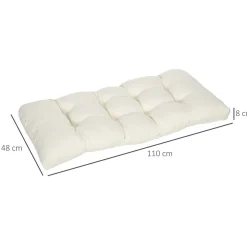 Cojín para banco Outsunny 2 plazas crema 8x110x48 cm